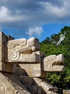 Platform Prints: The platform of the eagles and jaguars, Chichen Itza, Yucatan State, Mexico