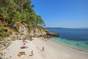 Playa Figueiras, Islas Cies, Vigo, Pontevdra, Galicia, Spain