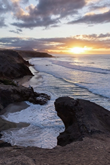 West Europe Prints: Playa de Pared at sunset, Fuerteventura, Canary Islands, Spain