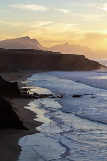 West Europe Prints: Playa de Pared at sunset, Fuerteventura, Canary Islands, Spain