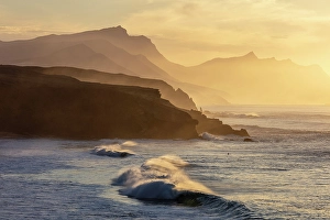 West Europe Prints: Playa de Pared at sunset, Fuerteventura, Canary Islands, Spain