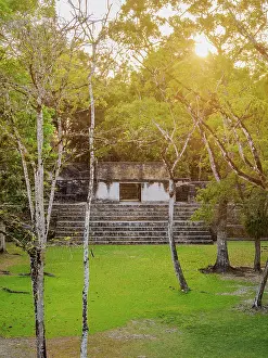 Mythical Prints: Plaza B at sunset, Cahal Pech Archaeological Reserve, San Ignacio, Cayo District, Belize