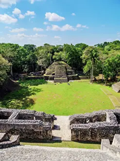 Mythical Prints: Plaza B, view from Caana, Caracol Archaeological Site, Cayo District, Belize