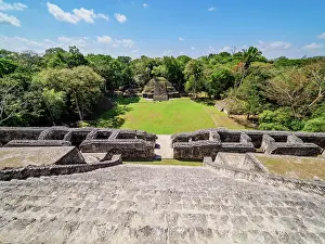 Mythical Prints: Plaza B, view from Caana, Caracol Archaeological Site, Cayo District, Belize