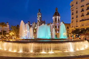 Ayuntamiento Prints: Plaza del Ayuntamiento square, Valencia, Comunidad Valenciana, Spain