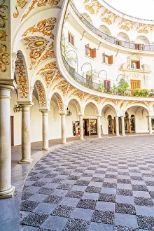 Curved Prints: Plaza del Cabildo, Seville, Andalusia, Spain