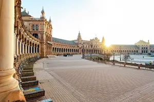 Cultural Buildings Prints: Plaza de Espana, Seville, Andalusia, Spain