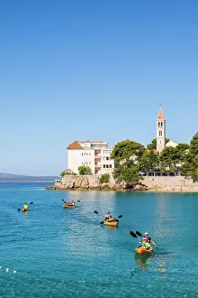 Croatia Prints: Plaza Kotlina, Bol, Brac, Damatia, Adriatic Coast, Croatia
