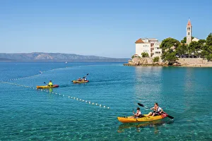 Kayaking Prints: Plaza Kotlina, Bol, Brac, Damatia, Adriatic Coast, Croatia