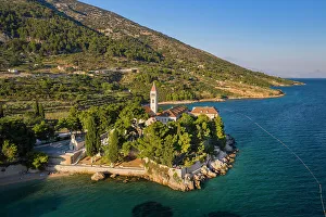 Croatia Prints: Plaza Kotlina, Bol, Brac, Damatia, Adriatic Coast, Croatia