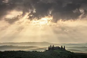 Stormy Sky Prints: Podere Belvedere beneath a stormy sky