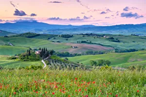 Agritourismo Gallery: Podere Belvedere at sunrise, San Quirico d Orcia, Val d Orcia, Tuscany, Italy