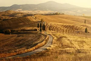 Southern Gallery: Podere Terrapille (The Gladiators House) during a summer sunset, Val d Orcia