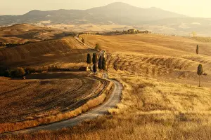 Western Prints: Podere Terrapille (The Gladiators House) during a summer sunset, Val d Orcia