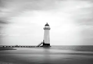Grade Ii Prints: Point of Ayr Lighthouse, said to be haunted, at Talacre beach, Flintshire, Wales
