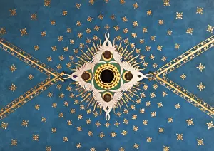 Poland, Cracow. Extraordinary art nouveau ceiling decoration in the Franciscan Church