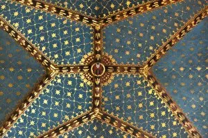 Images Dated 13th May 2011: Poland, Cracow. The ornately decorated vaulted ceiling in the Church of St Mary