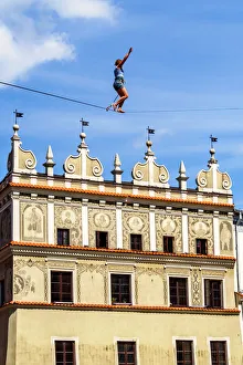 Poland, Lublin Voivodeship, City of Lublin, Old Town, Urban Highline Festival