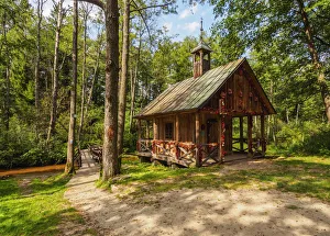 Images Dated 24th March 2017: Poland, Lublin Voivodeship, Gorecko Koscielne, Chapel on the Water by the river Szum