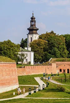 Lubelskie Prints: Poland, Lublin Voivodeship, Zamosc, Old Town, Walls and St Nicholas Church