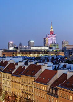 Images Dated 24th March 2017: Poland, Masovian Voivodeship, Warsaw, View towards the Palace of Culture and Science