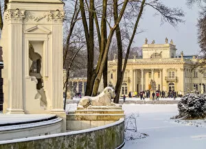 Images Dated 24th March 2017: Poland, Masovian Voivodeship, Warsaw, Royal Baths Park, Lazienki Palace at winter