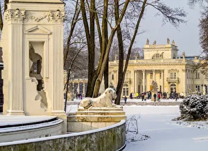 Images Dated 24th March 2017: Poland, Masovian Voivodeship, Warsaw, Royal Baths Park, Lazienki Palace at winter