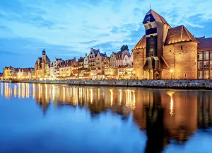 Poland, Pomeranian Voivodeship, Gdansk, Old Town, Motlawa River and Medieval Port