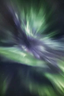 Black Collection: Polar light (Aurora Borealis) Corona - Norway, Troms, Kafjord, Loekvoll - Lapland