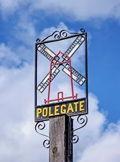 Detailed View Prints: Polegate Sign, Polegate, Wealden District, East Sussex, England, United Kingdom