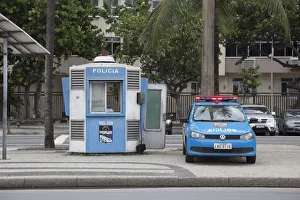 Zona Sul Prints: Police car on Copacabana Beach, Rio de Janeiro, Brazil