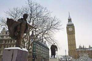 Rear View Prints: Political Statues, Houses of Parliament, London, England, UK