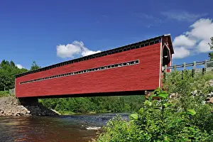 Pont couvert Louis-Gravel on Riviere Ste Marguerite Sacre-Coeur, Quebec, Canada