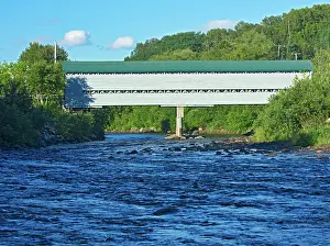 Covered Bridge Prints: Pont covert du Faubourg - riviere Saint-Jean L'Anse-Saint-Jean, Quebec, Canada