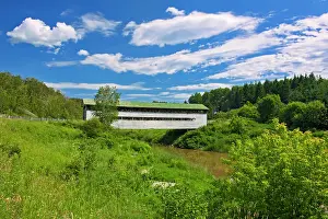Covered Bridge Prints: Pont Dénommée (covered bridge) on la Rivieere aa la Loutre
