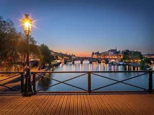 Pont Prints: Pont des Arts before Sunrise Spring, Paris, France