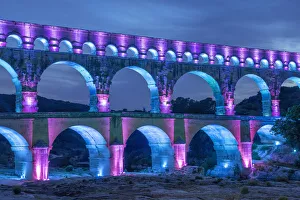 Pont du Gard, Roman aqueduct, Vers-Pont-du-Gard, Gard, Languedoc-Roussillon, France