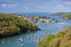 Pont Pill and Polruan in the Fowey Estuary, Cornwall, England. Spring (May) 2015