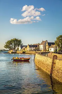 Breton Prints: The Pont de Saint-Cado with a view of the Ile de Saint-Cado, Morbihan, Brittany, France