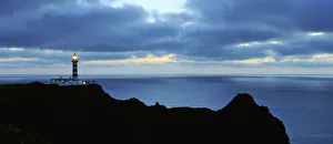 Ponta da Barca lighthouse, in the middle of the Atlantic Ocean. Graciosa, Azores islands
