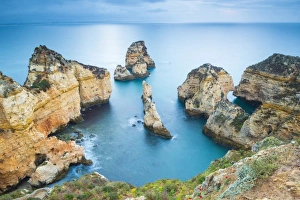 Ponta da Piedade, Lagos, Algarve, Portugal. Iconic cliffs of Praia de Piedade