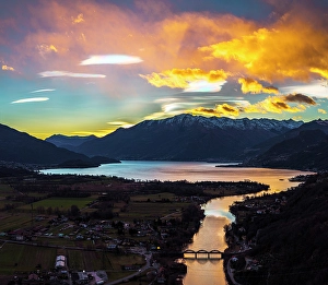 Connection Prints: Ponte del Passo bridge and river Mera, Alto Lario, Lake Como, Lombardy, Italy