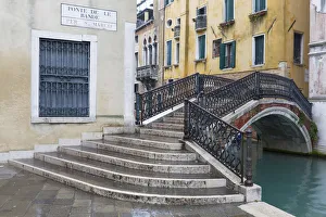 High Tide Prints: Ponte de le Bande, bridge crossing canal, Venice, Veneto, Italy