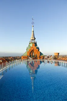 Pool on the Roof of the Hilton Molino Stucky Venice, Giudecca, Venice, Veneto, Italy