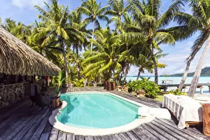 Porch Gallery: Poolside of luxury resort, Bora Bora, French Polynesia