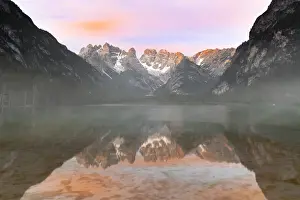 Cristallo Prints: Popena group and Monte Cristallo reflected in lake Landro (Durrensee)
