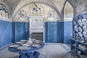 White Gallery: Porcelain room in the Drottningholm Royal Palace near Stockholm, Sweden