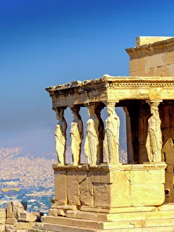 Agean Prints: The Porch of the Maidens, Erechtheion, Acropolis, Athens