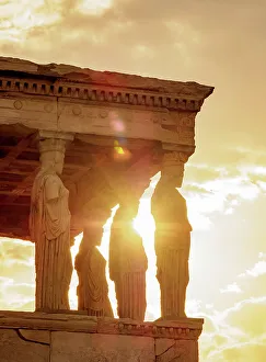 Porch Prints: The Porch of the Maidens at sunrise, Erechtheion, Acropolis, Athens, Attica, Greece