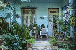 Porch of a private house in Vedado, Havana, Cuba
